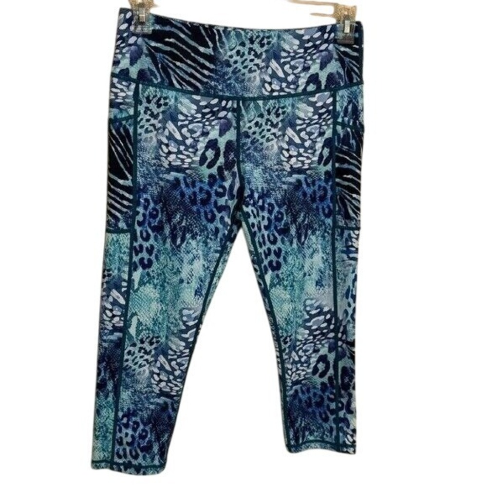 Constantly Varied Gear CVG Leggings Womens L yoga blue‎ animal print wild thing
